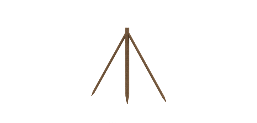Creosoted timber post stakes with struts