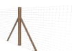 Creosoted intermediate timber posts with mesh wire fencing