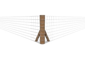 Timber Corner Strainer Post Kit to Suit 80cm to 120cm Fencing Creosoted