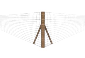 Timber Corner Strainer Post Kit to Suit 150cm to 190cm Fencing Creosoted