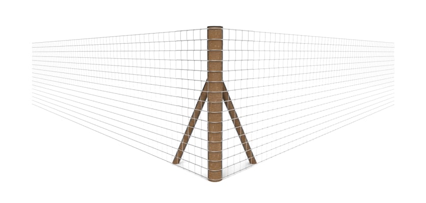 Creosote finish timber corner post for wire fencing