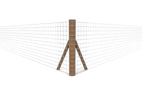 Timber Corner Strainer Post Kit to Suit 60cm to 120cm One Inch Netting Creosoted