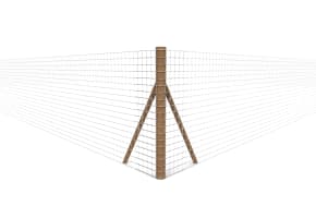 Timber Corner Strainer Post Kit to Suit 180cm One Inch Netting Creosoted