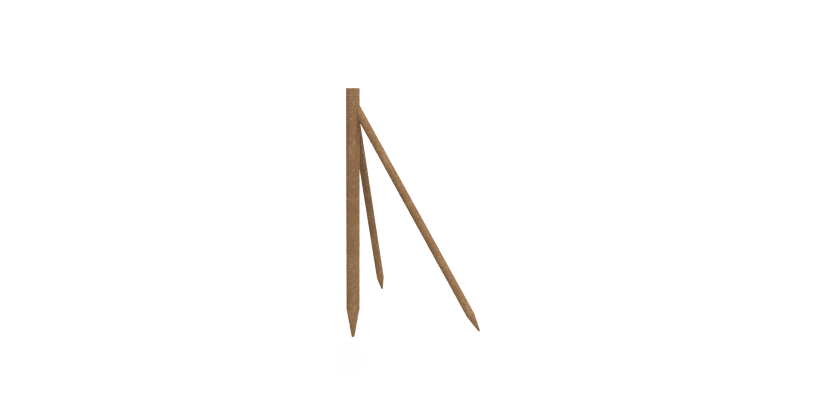 Creosoted corner timber post stakes and struts