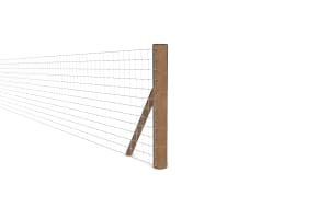 Timber End Strainer Post Kit to Suit 60cm to 120cm One Inch Netting Creosoted