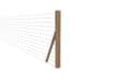 End strained post in a creosoted finish for mesh fencing