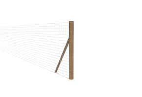 Timber End Strainer Post Kit to Suit 180cm One Inch Netting Creosoted