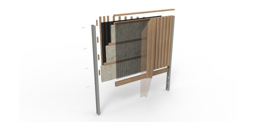 2.4m high AcoustiGuard® SR1 (A1) LPS 1175 acoustic fencing kit showcasing sturdy panels designed for sound attenuation and security, featuring a sleek, contemporary design suitable for various outdoor applications.