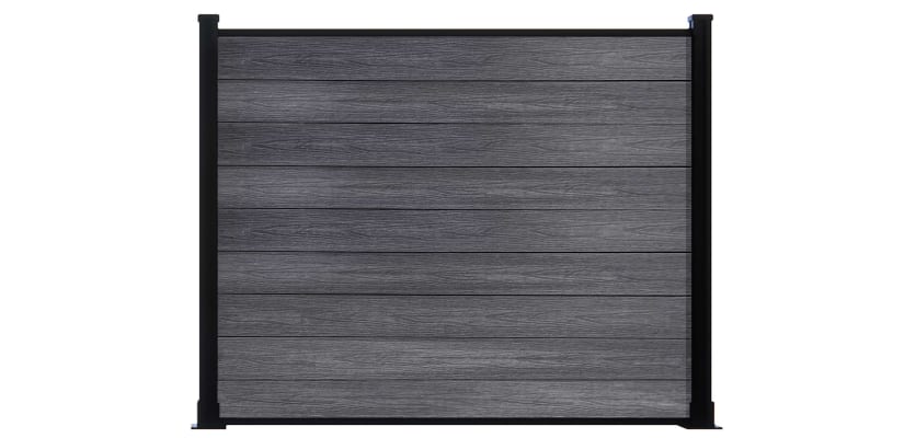 A 1.5m High Bambura Composite Fencing System in Black