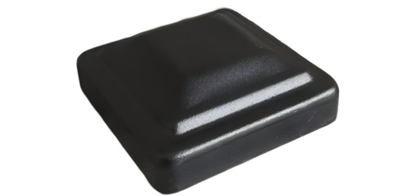 A black post cap for Bambura Composite Fencing 