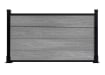 A 0.6m High Bambura Composite Fencing System in Light Grey with Black Posts