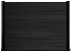 A 1.8m High Bambura Composite Fencing System in Wood Grain Ebony Black with Black Posts