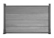 A 0.6m High Bambura Composite Fencing System in Wood Grain Light Grey with Silver Posts