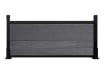 A 0.3m High Bambura Composite Fencing System in Wood Grain Anthracite Grey with Black Posts