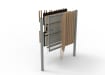 Inside an AcoustiGuard® gate showing the layers of timber and metal