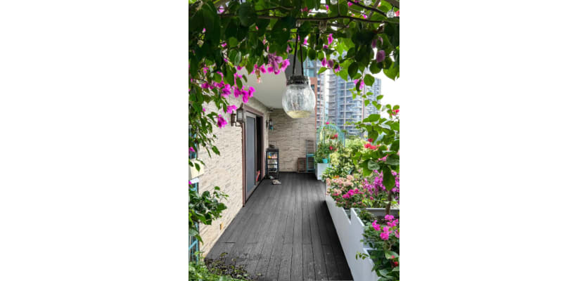 Wood Plastic Composite Essential Decking installed on balcony 