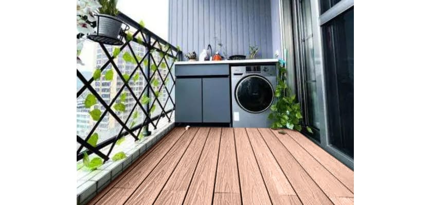 Chocolate composite advanced decking installed on balcony 