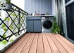 Chocolate Finish Bambura Composite Wood Decking installed on a balcony