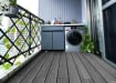 Charcoal Finish Bambura Composite Decking Installed on the Balcony of a Flat