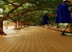 Bambura Wood Plastic Composite Decking installed in a Park - Teak Finish