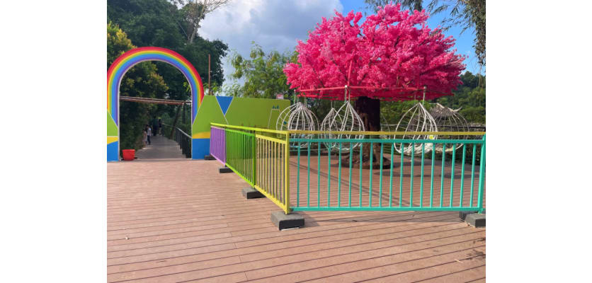 Chocolate Finish Bambura Wood Plastic Composite Decking installed in a Park