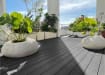 Charcoal composite decking on rooftop