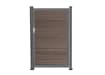A Bambura Wood Plastic Composite Gate - Wood Grain Walnut Finish with Silver Frame 