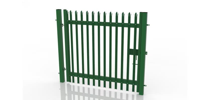 Green 2.4m x 1.0m Palisade Security Gate Kit.