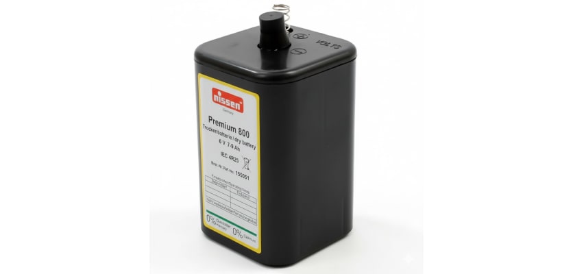 6V battery designed for traffic cone lights, featuring a compact design and reliable power source.