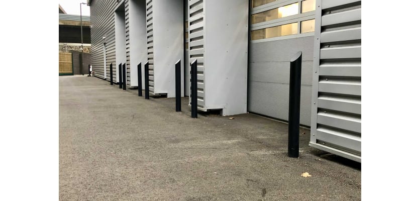 Black mitre top bollards