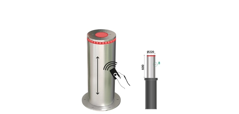 Benito H6008 Stainless Steel Automatic Telescopic Hydraulic Bollardwith remote