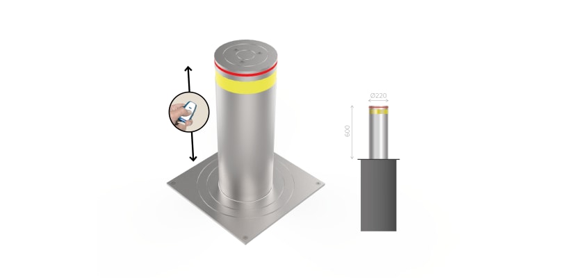 Benito H6006/2 – Pair of Stainless Steel Automatic Telescopic Hydraulic Bollard Kit