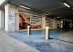 Pair of automatic bollards at car park entry