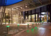 Stainless steel automatic telescopic hydraulic bollards kit featuring three bollards, designed for enhanced security and access control.