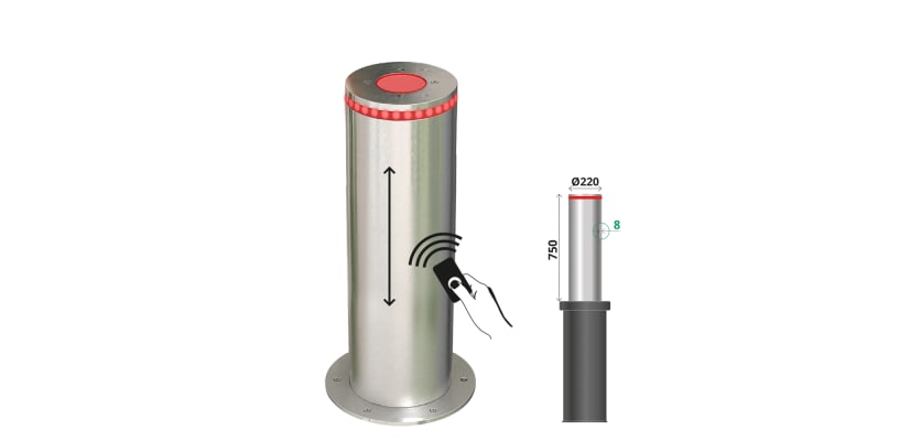  Stainless Steel Automatic Telescopic Hydraulic Bollard with remote