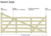 A technical Drawing of the 1.2m High PAR Softwood TImber Ranch Gate 