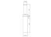 A technical drawing of the Benito H7508 Stainless Steel Automatic Telescopic Hydraulic Bollard
