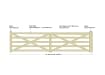 A technical Diagram of the 1.2m High Sawn Softwood Timber Field Gate 