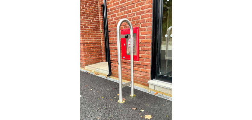 Door guard installed outside of a commercial property
