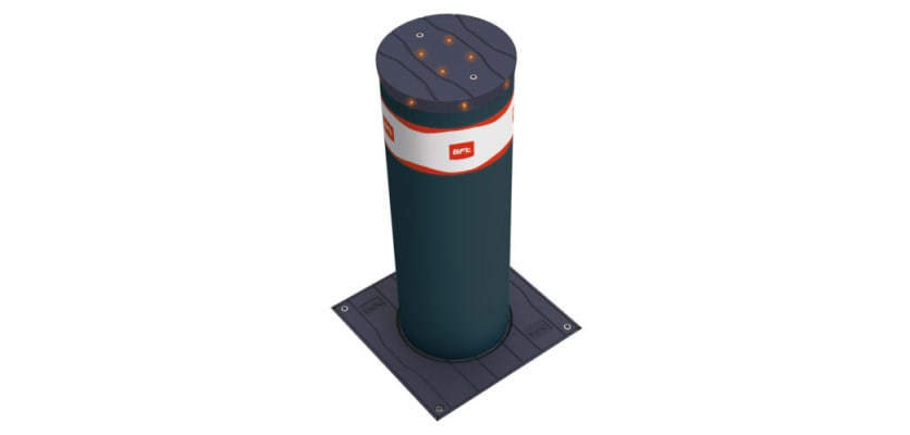 A Grey BFT Stoppy MBB 500 Steel Automatic Security Bollard