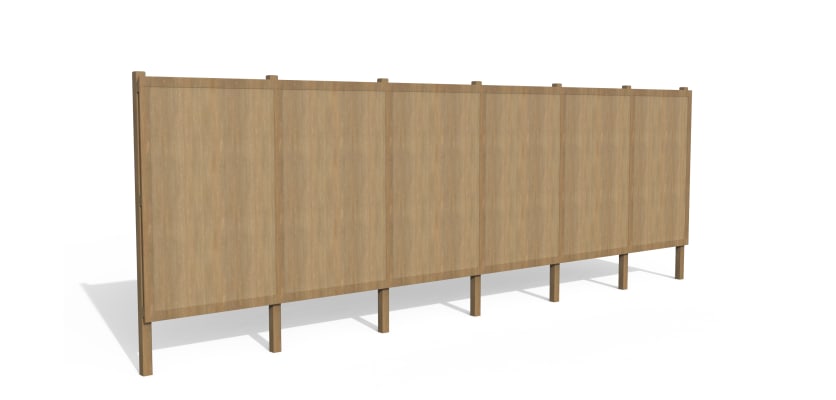 Unpainted Timber Hording Panel and Infills 