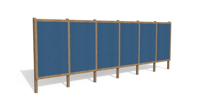 Blue Timber Hording Panel and Unpainted Infills 