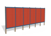 Red Timber Hording Panel and Blue Infills 