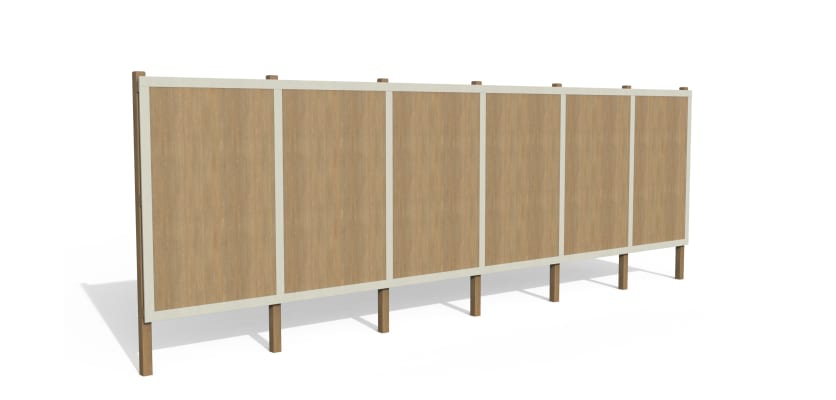 Unpainted Timber Hording Panel and White Infills 