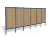 Unpainted Timber Hording Panel and Blue Infills 