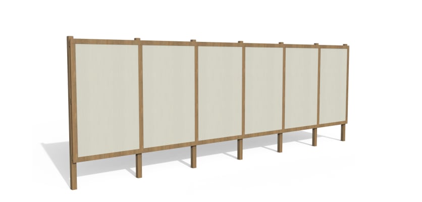 White Timber Hording Panel and Unpainted Infills 