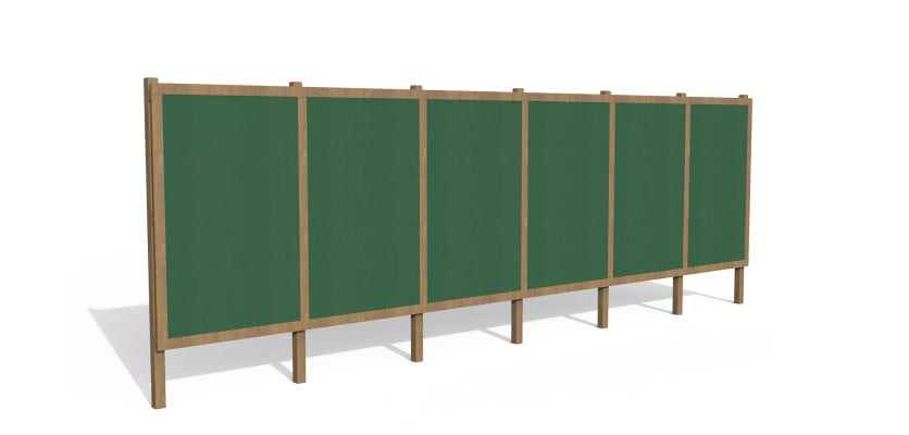 Green Timber Hording Panel and Unpainted Infills 