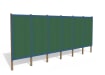 Green Timber Hording Panel and Blue Infills 