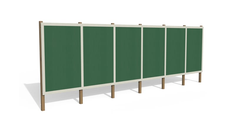 Green Timber Hording Panel and White Infills 