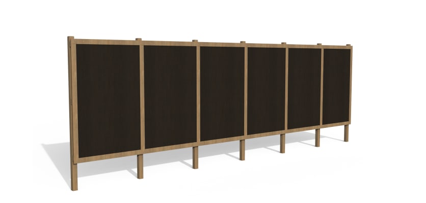 Black Timber Hording Panel and Unpainted Infills 